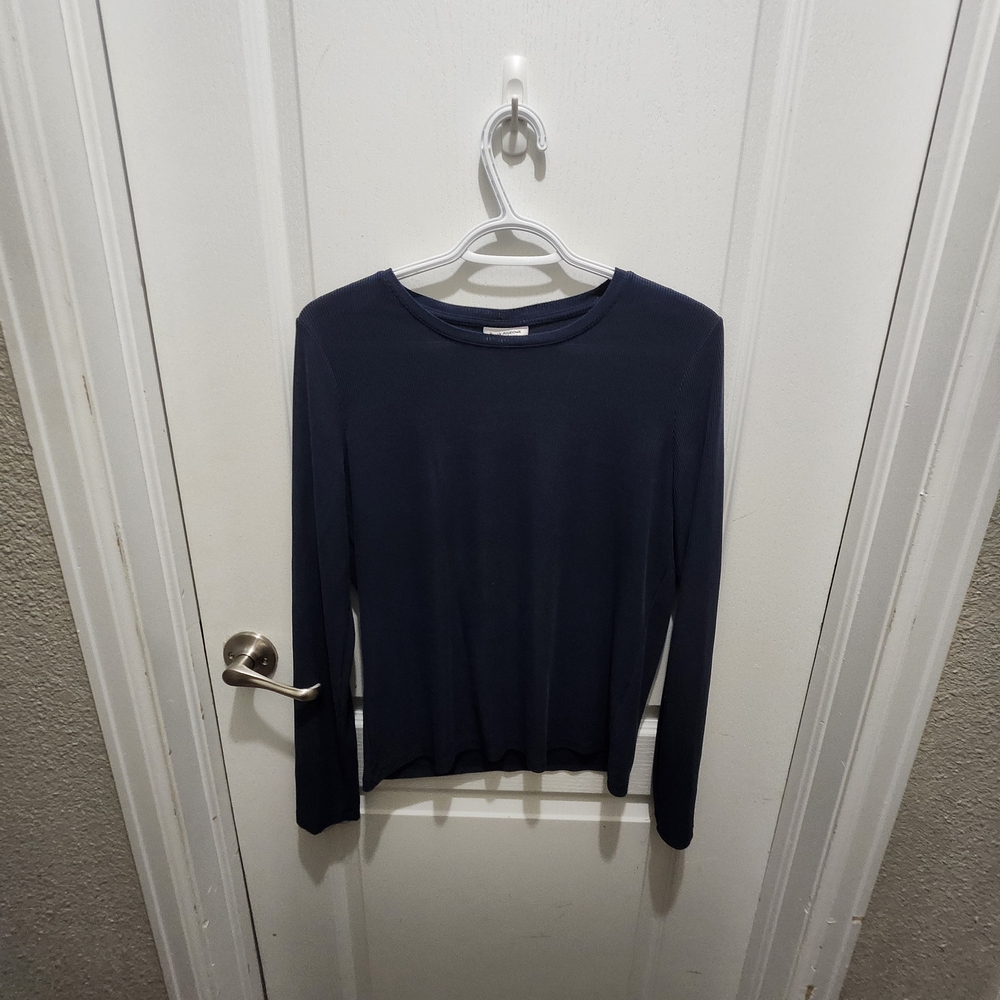 Frank & Oak Navy Long Sleeve Tee